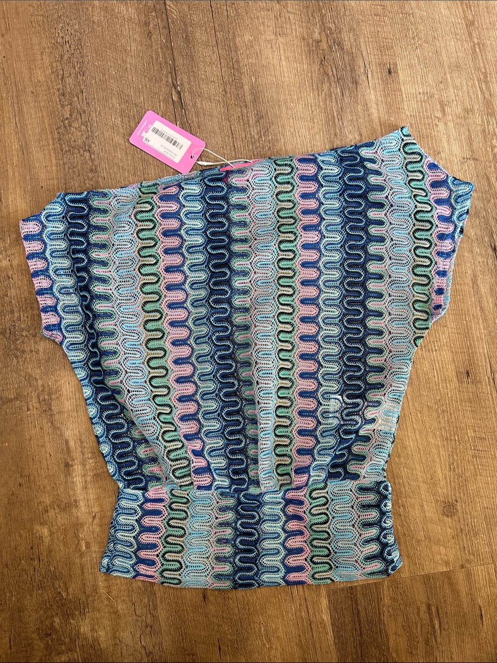 Women’s Multicolor Knit Top - Blue/Pink Stripe Pattern